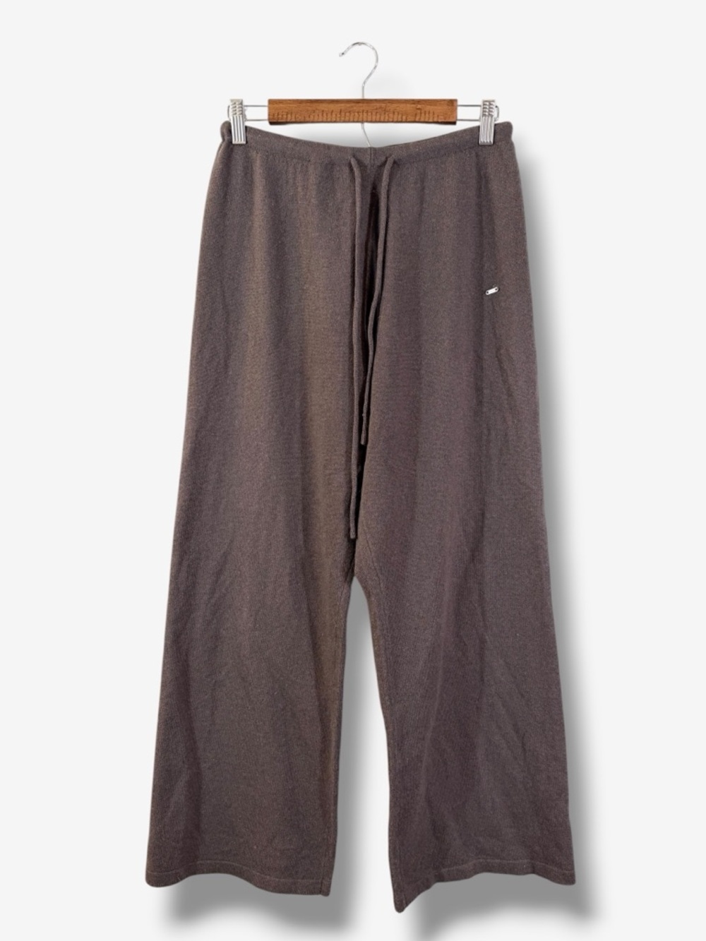 Adanola Brown Wide Leg Wool Pants Size M Drawstring Waist Loungewear Minimalist